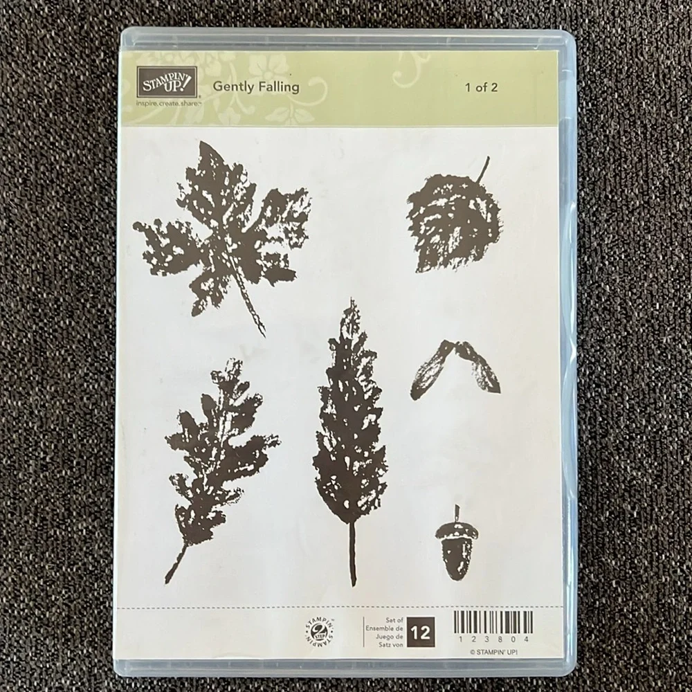 Stampin’ Up! Gently Falling Stamp Set, Set Of Two 12 Stamps Total Retired NEW